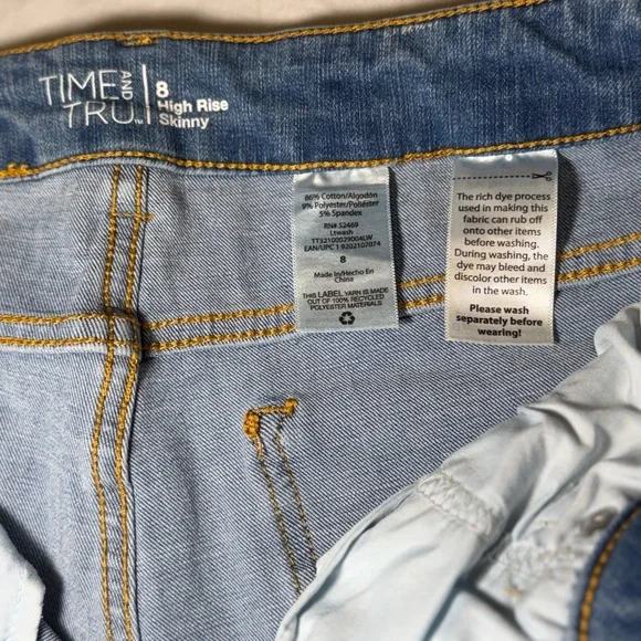 Time and Tru High Rise Skinny Jeans Medium Wash - Picture 4 of 9